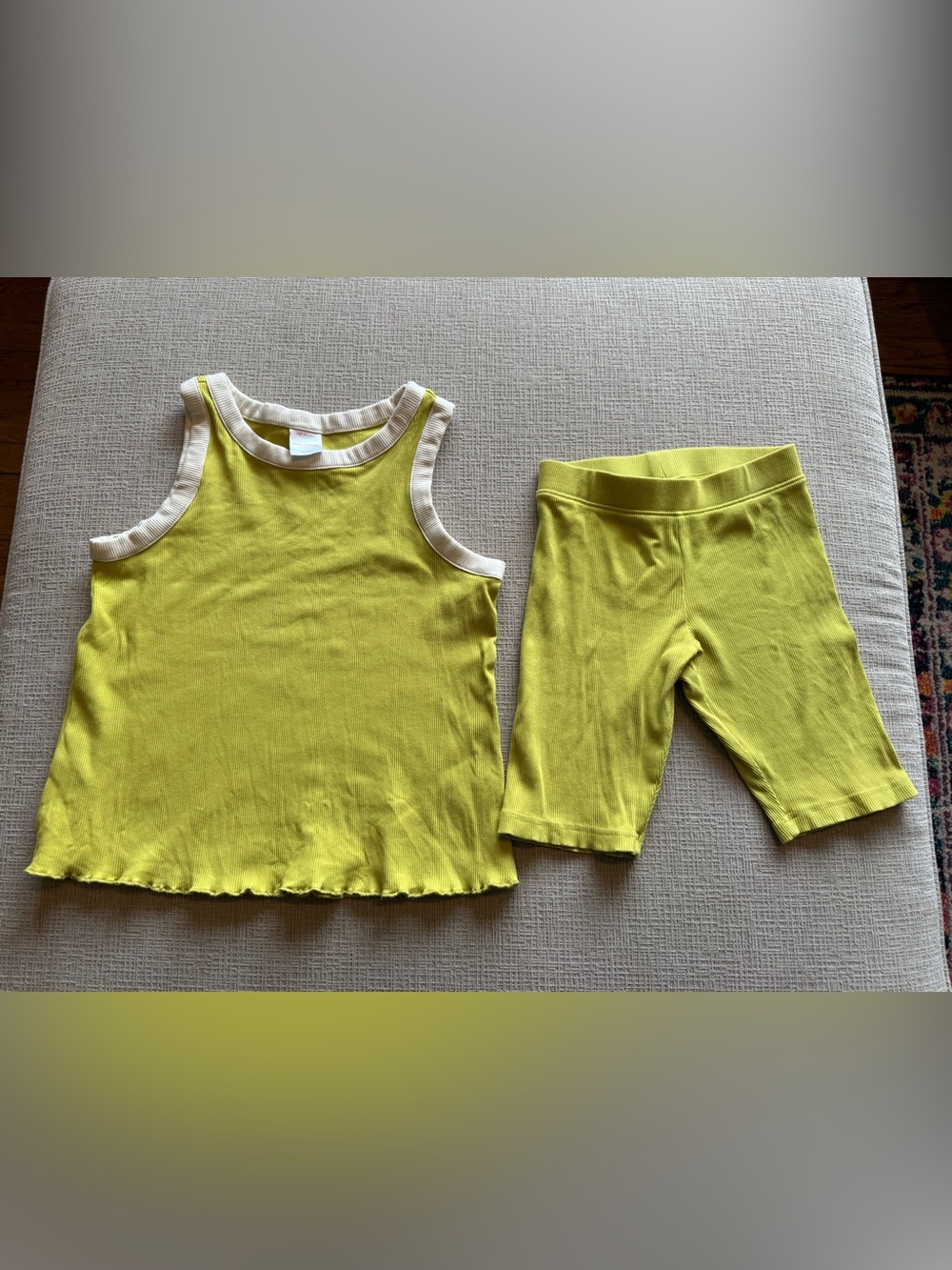 Hanna Andersson Size 8 Chartreuse Tank and Short Set